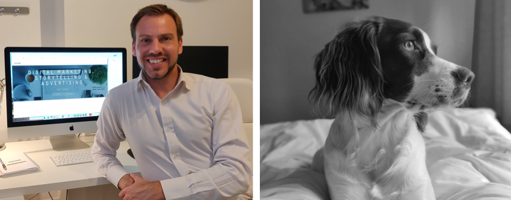 Simon Heyes with Springer Spaniel, Pip