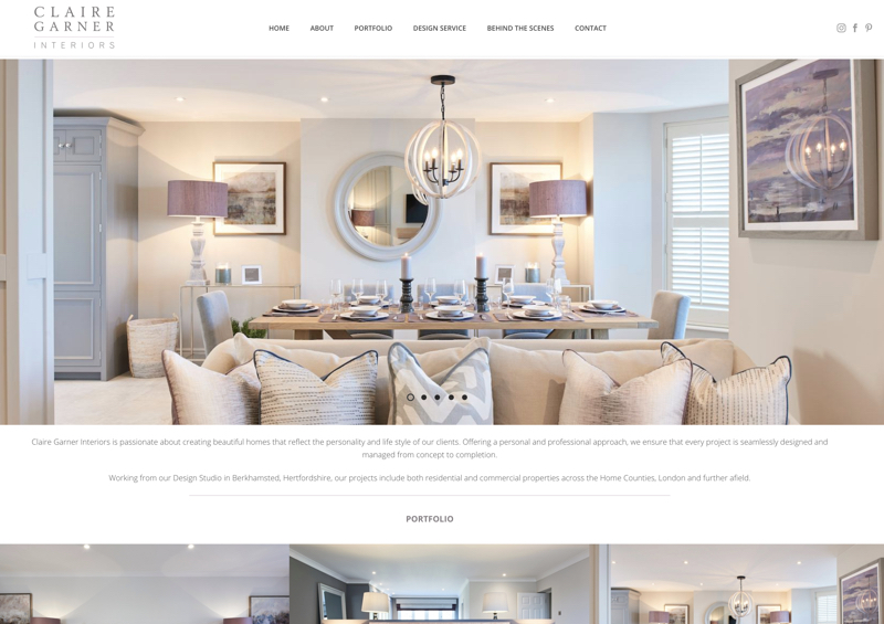 Claire Garner Interiors Claire Garner Interiors - Website Design
