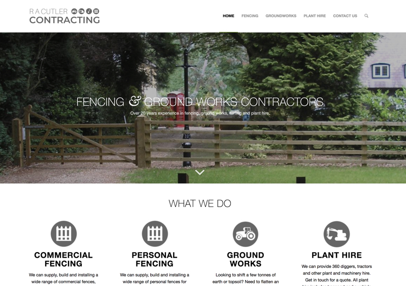 R A Cutler Contracting Contractor Site - Web Design
